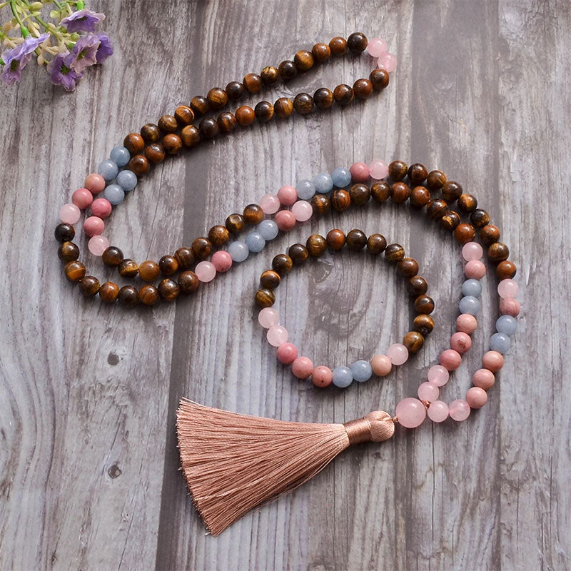 Japamala Feminino Pedras Naturais e Pulseira.