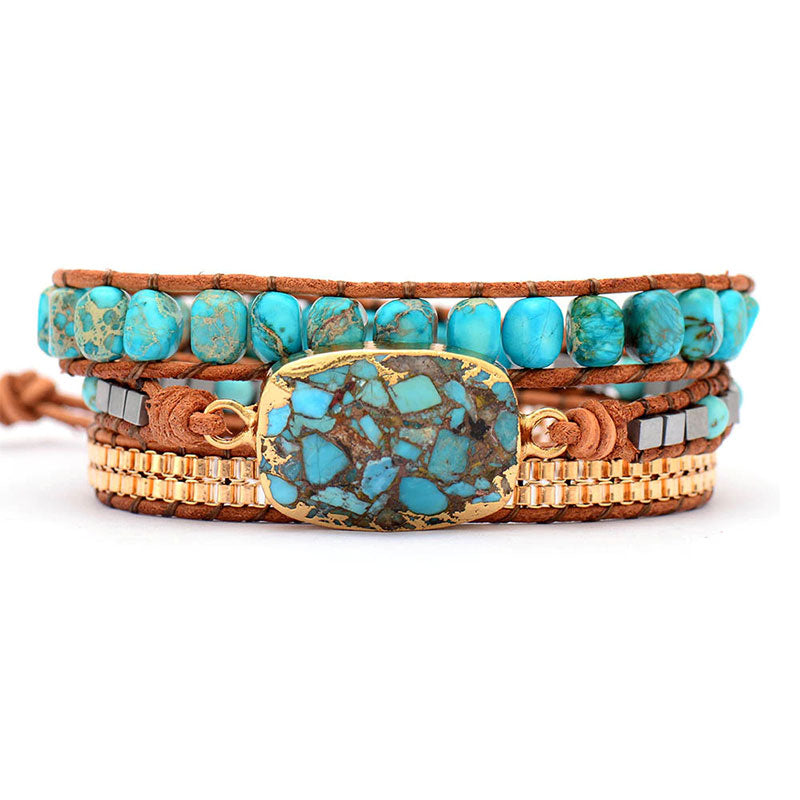 Pulseira Feminina Pedra Turquesa