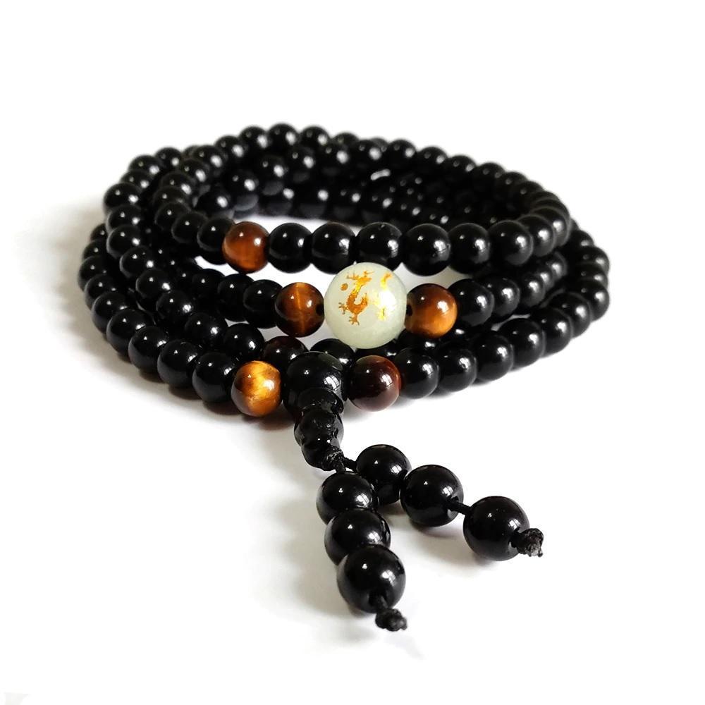 Pulseira Budista Preta Dragão