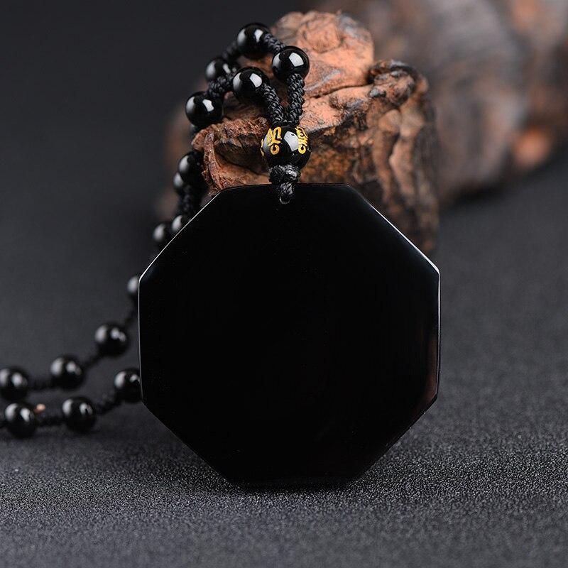 Verso do Pingente do Colar Obsidiana Yin Yang.