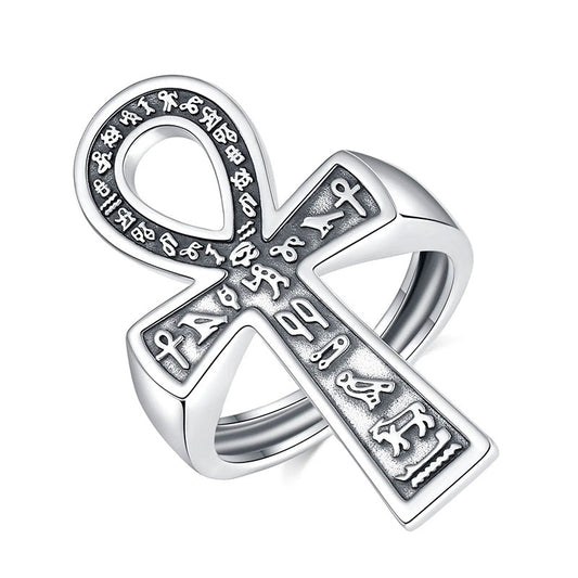 Anel Prata 925 Ankh