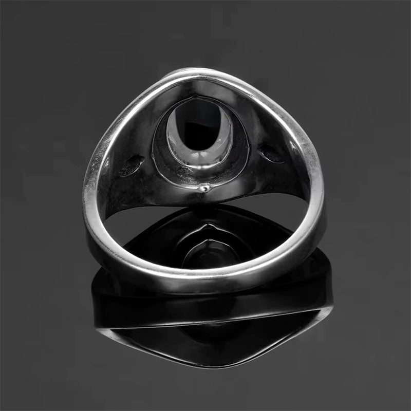 Verso do Anel Prata 925 Ônix