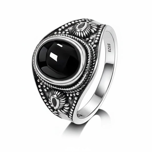 Anel Prata 925 Ônix