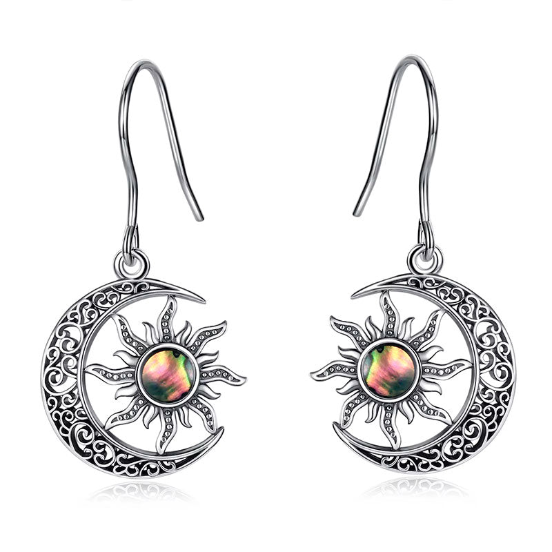 Brincos Abalone Sol e Lua
