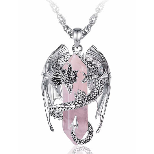 Colar Dragão Quartzo Rosa