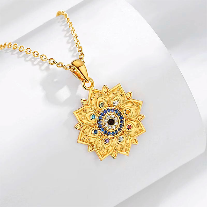 Colar Ouro Feminino Lótus Sob Superfície Branca