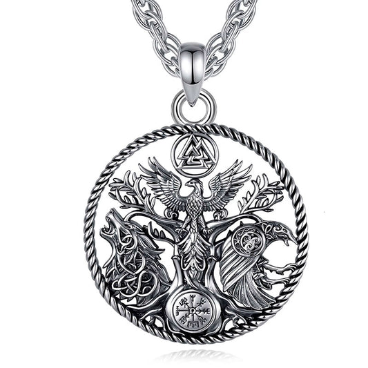 Colar Prata Símbolos Vikings