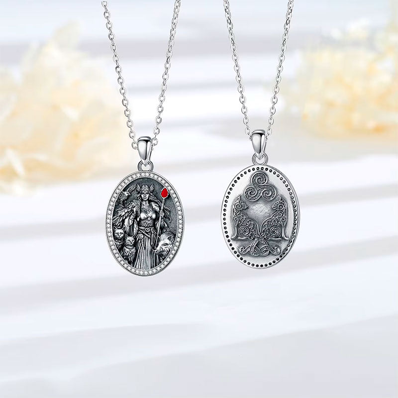 Frente e Verso do Colar Prata Feminino Freya