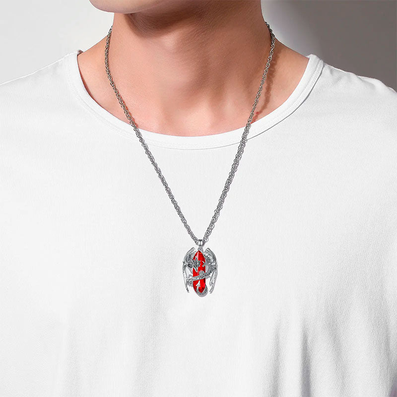 Homem Usando Colar Prata Masculino Cornalina