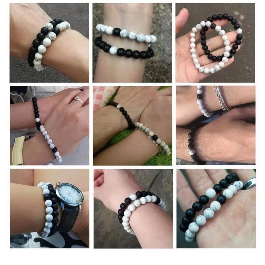 Pessoas Usando Pulseiras Ônix Howlita