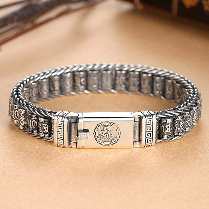 Verso da Pulseira Masculina Roda de Oração.